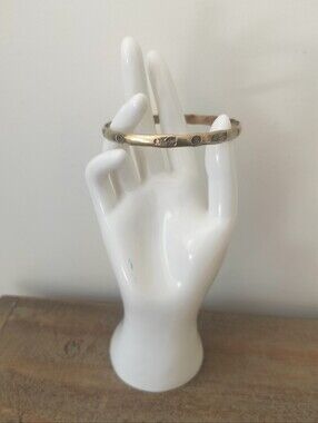Vintage Sterling Silver Made In Mexico Gold-Tone Bangle Bracelet
